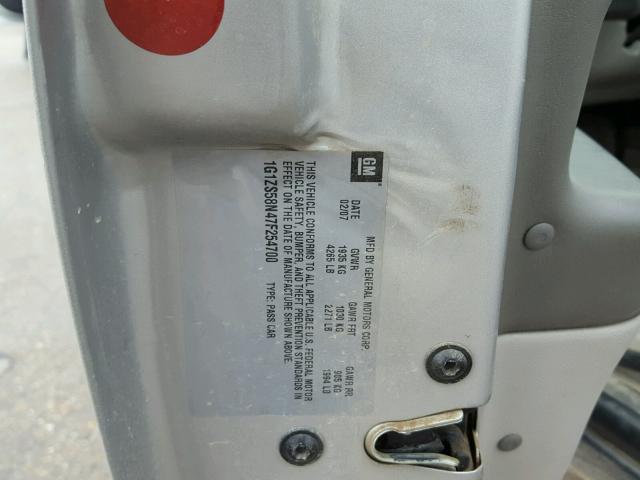 1G1ZS58N47F254700 - 2007 CHEVROLET MALIBU LS ვერცხლისფერი ფოტო 10