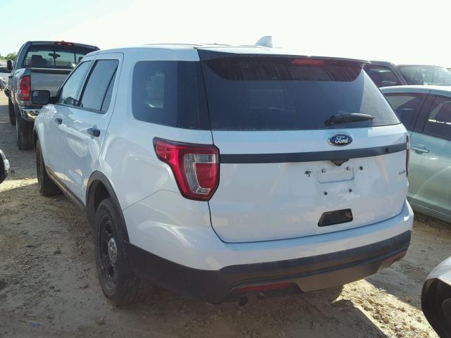 1FM5K8AR3GGB65663 - 2016 FORD EXPLORER P WHITE photo 3