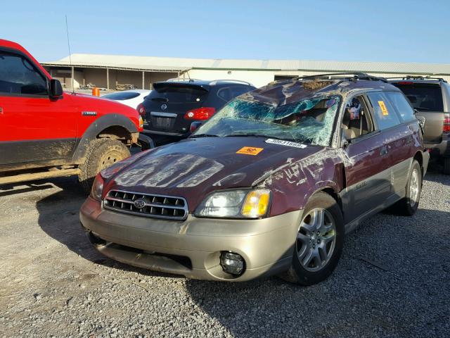 4S3BH665817641395 - 2001 SUBARU LEGACY OUT MAROON photo 2