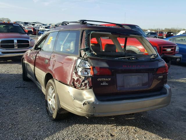 4S3BH665817641395 - 2001 SUBARU LEGACY OUT MAROON photo 3