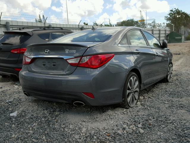 5NPEC4AC8EH844052 - 2014 HYUNDAI SONATA SE GRAY photo 4