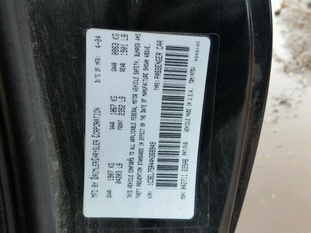 1C3EL75R44N368949 - 2004 CHRYSLER SEBRING GT BLACK photo 10