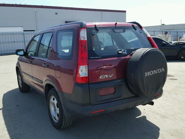 SHSRD78546U400540 - 2006 HONDA CR-V LX BURGUNDY photo 3