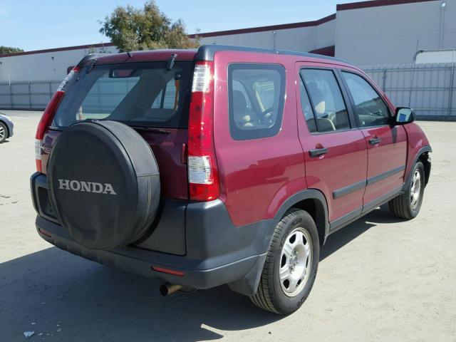 SHSRD78546U400540 - 2006 HONDA CR-V LX BURGUNDY photo 4