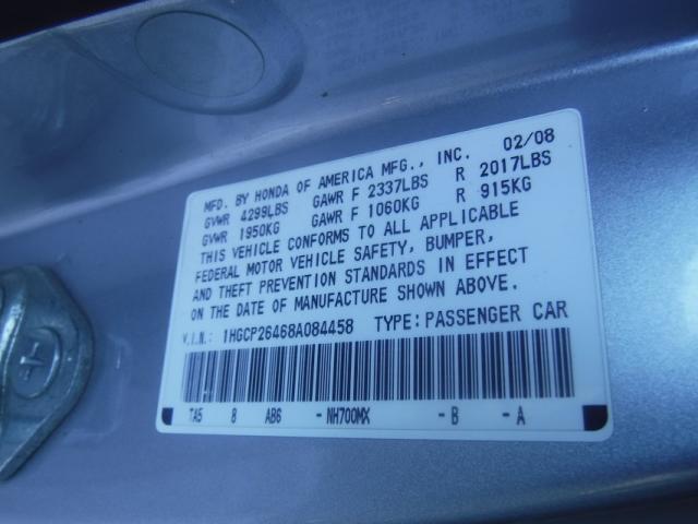 1HGCP26468A084458 - 2008 HONDA ACCORD LXP WHITE photo 10