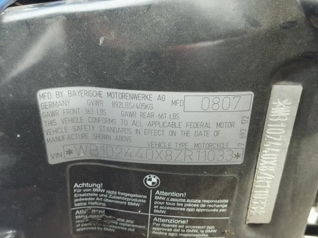 WB102440X8ZR11033 - 2008 BMW F800 ST BLUE photo 10
