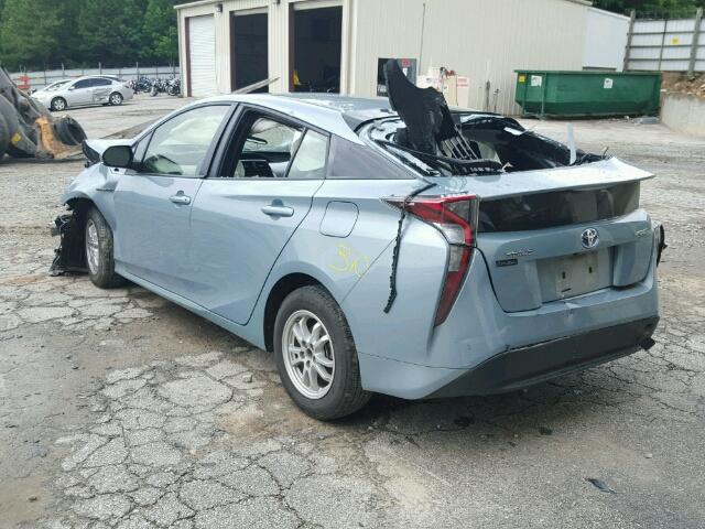 JTDKBRFU3G3502754 - 2016 TOYOTA PRIUS GREEN photo 3