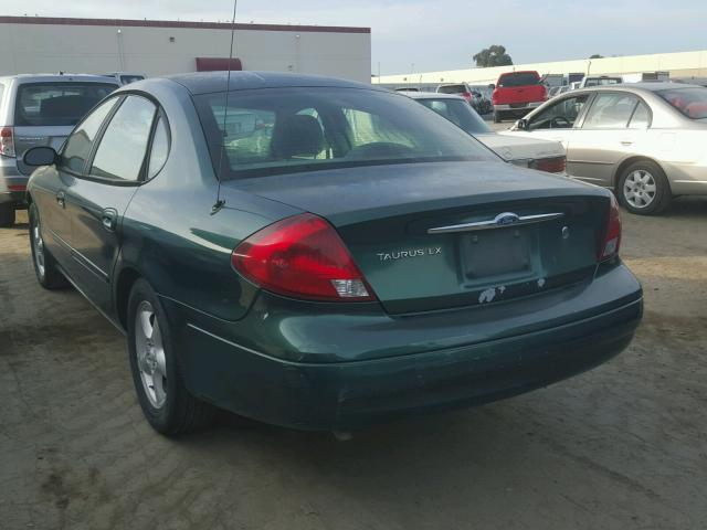 1FAFP52U7YG261136 - 2000 FORD TAURUS LX GREEN photo 3