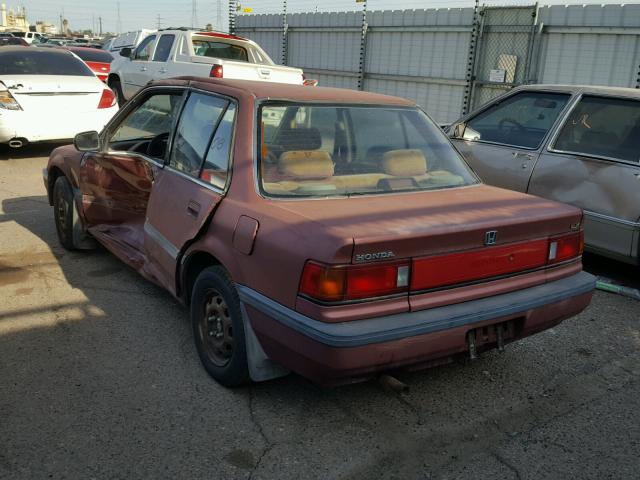 JHMED3650KS004165 - 1989 HONDA CIVIC LX BURGUNDY photo 3