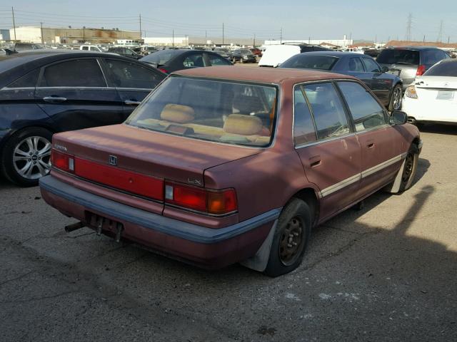 JHMED3650KS004165 - 1989 HONDA CIVIC LX BURGUNDY photo 4