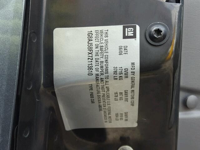 1G8AJ58FX7Z113610 - 2007 SATURN ION LEVEL CHARCOAL photo 10