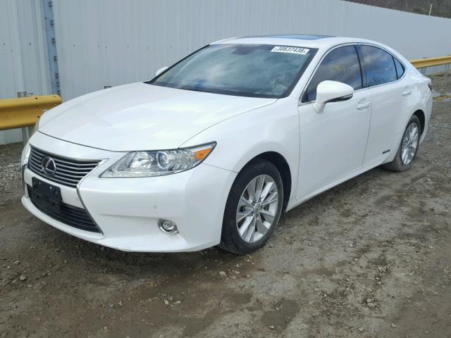 JTHBW1GG1E2054661 - 2014 LEXUS ES 300H WHITE photo 2