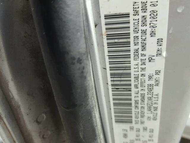 1J4AA2D1XAL224838 - 2010 JEEP WRANGLER S SILVER photo 10