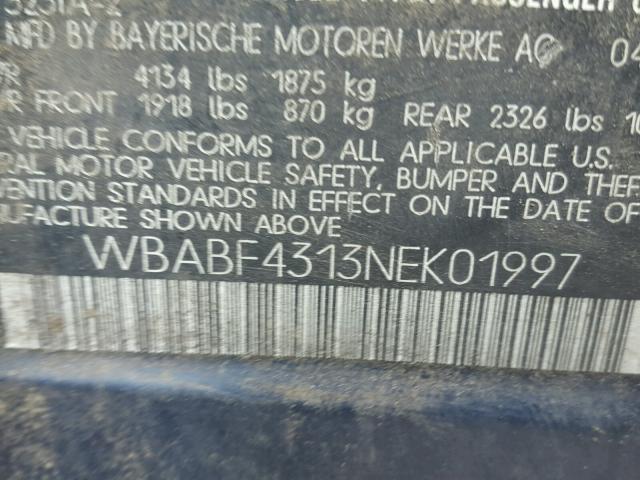 WBABF4313NEK01997 - 1992 BMW 325 IS AUT BLUE photo 10