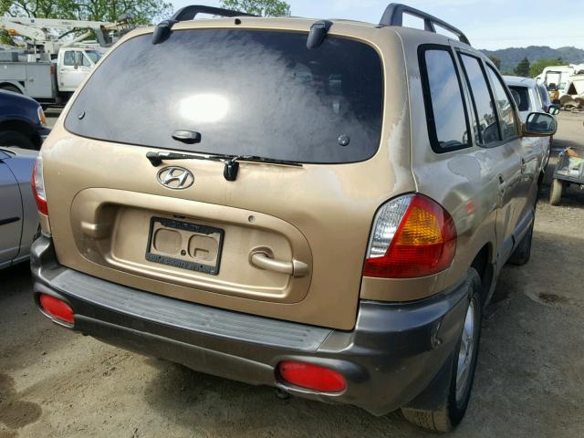 KM8SB12B82U178169 - 2002 HYUNDAI SANTA FE G GOLD photo 4