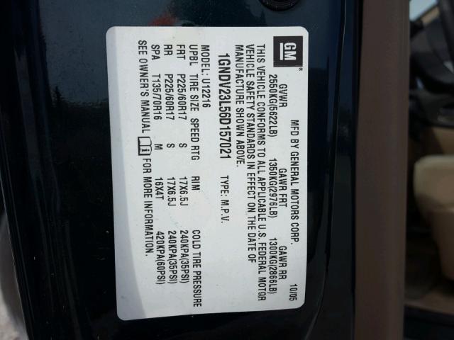 1GNDV23L56D157021 - 2006 CHEVROLET UPLANDER L 绿色 照片 10