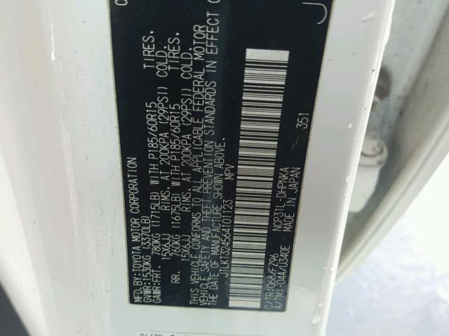 JTLKT324564101123 - 2006 TOYOTA SCION XB WHITE photo 10