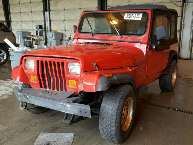 1J4FY19PXSP257860 - 1995 JEEP WRANGLER / RED photo 2