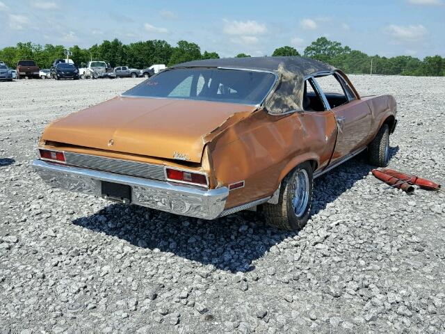 1X27H2W232896 - 1972 CHEVROLET NOVA BROWN photo 4