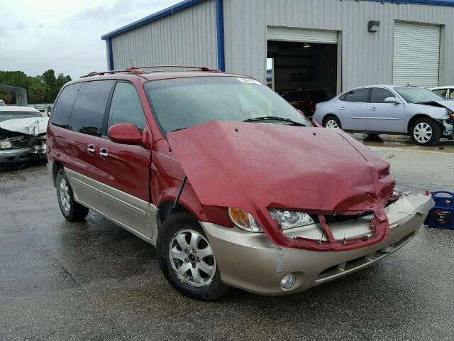 KNDUP132656660628 - 2005 KIA SEDONA EX BURGUNDY photo 1