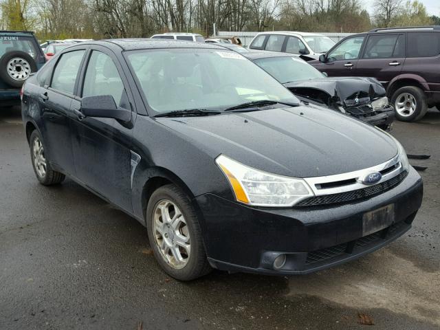 1FAHP35N08W104278 - 2008 FORD FOCUS SE BLACK photo 1