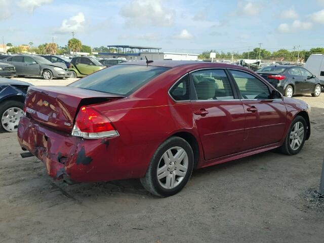 2G1WB5E34F1115954 - 2015 CHEVROLET IMPALA LIM RED photo 4