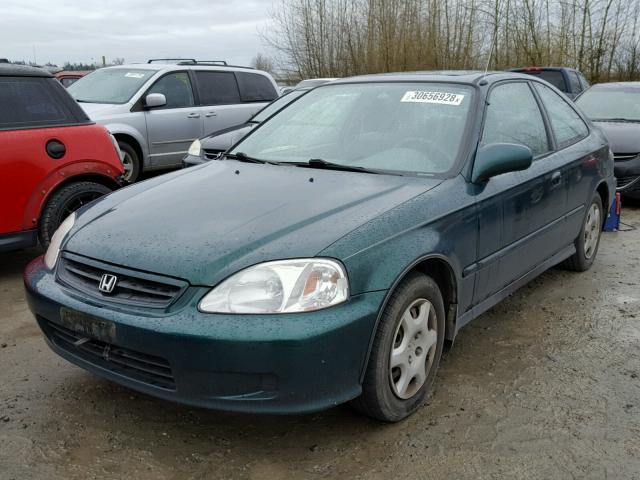 1HGEJ8246YL093605 - 2000 HONDA CIVIC EX GREEN photo 2