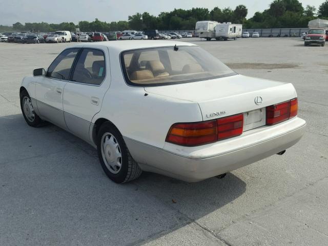 JT8UF11E3P0185492 - 1993 LEXUS LS 400 WHITE photo 3