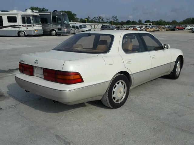 JT8UF11E3P0185492 - 1993 LEXUS LS 400 WHITE photo 4