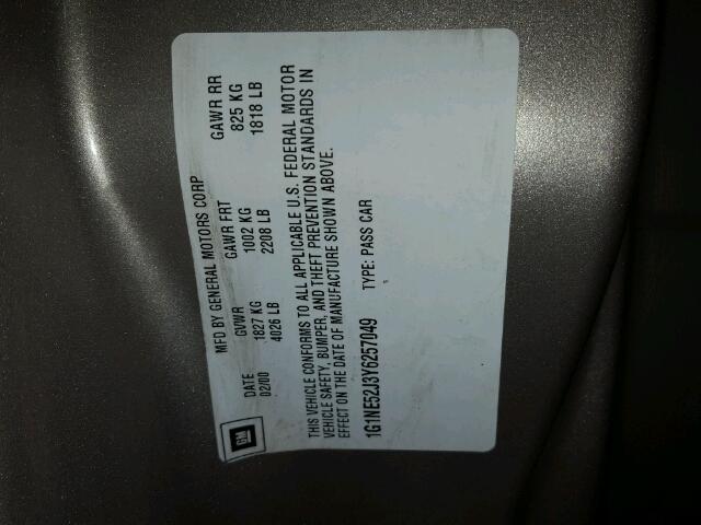 1G1NE52J3Y6257049 - 2000 CHEVROLET MALIBU LS ბეჟი ფოტო 10