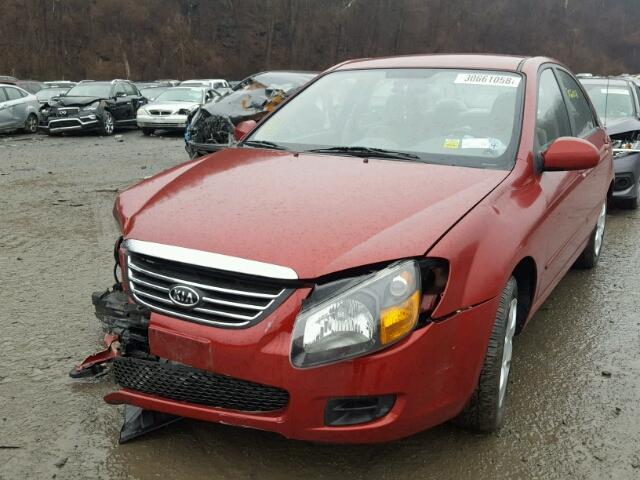 KNAFE221195600262 - 2009 KIA SPECTRA EX RED photo 2