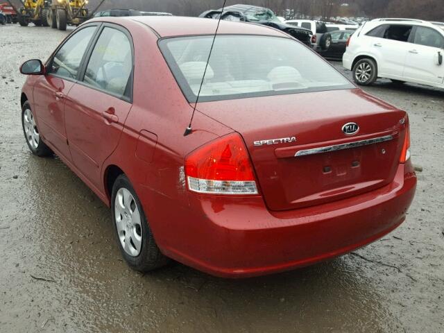 KNAFE221195600262 - 2009 KIA SPECTRA EX RED photo 3