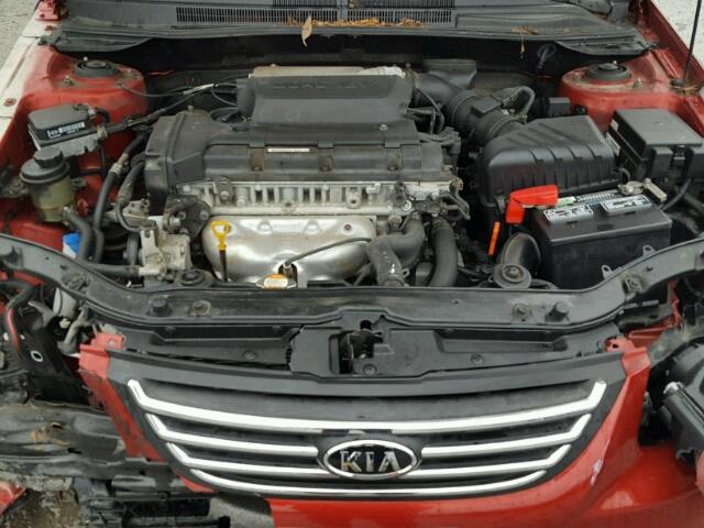 KNAFE221195600262 - 2009 KIA SPECTRA EX RED photo 7