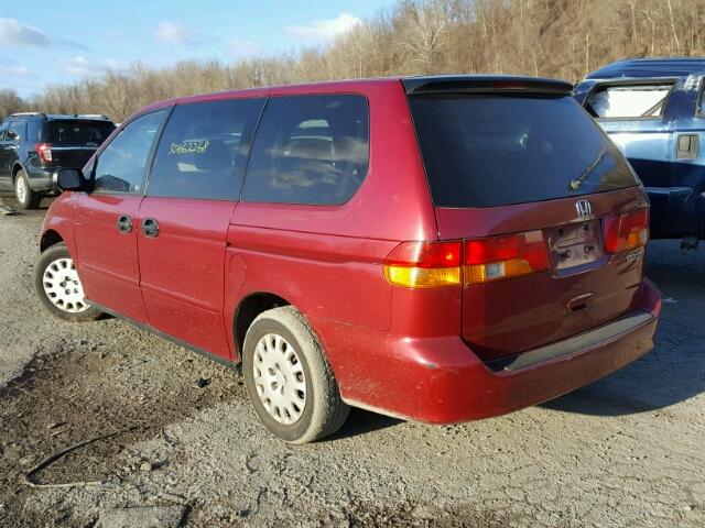 5FNRL18584B096407 - 2004 HONDA ODYSSEY LX RED photo 3