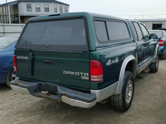 1D7HG48N73S204119 - 2003 DODGE DAKOTA QUA GREEN photo 4