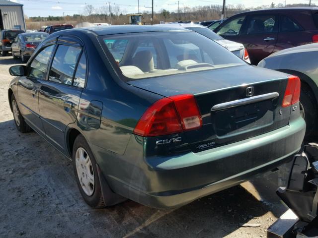 2HGES16592H580079 - 2002 HONDA CIVIC LX GREEN photo 3