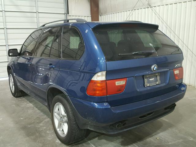 5UXFB33552LH38604 - 2002 BMW X5 4.4I BLUE photo 3