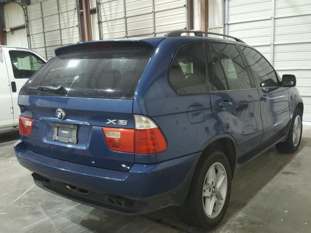 5UXFB33552LH38604 - 2002 BMW X5 4.4I BLUE photo 4
