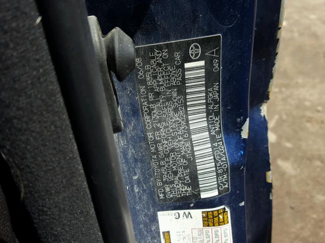 JTKDE167390282153 - 2009 TOYOTA SCION TC 蓝色 照片 10