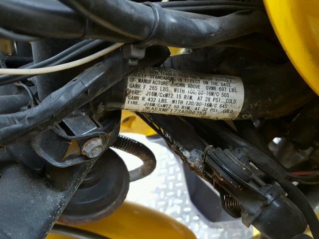 JKAEXMF173A096758 - 2003 KAWASAKI EX250 F YELLOW photo 10