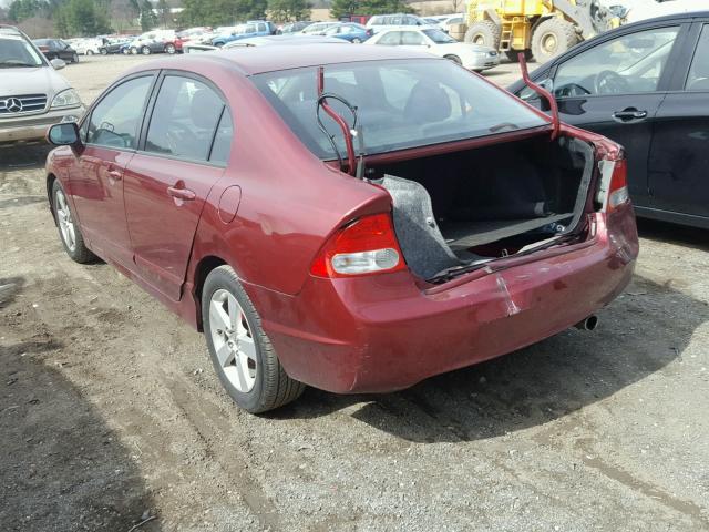 19XFA1F65BE001597 - 2011 HONDA CIVIC LX-S MAROON photo 3