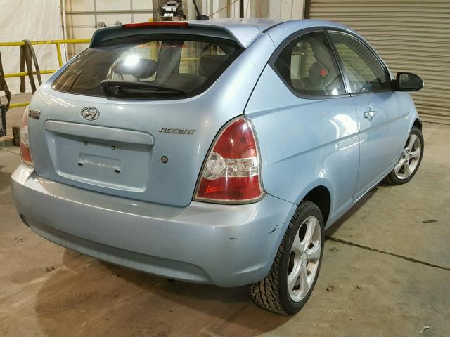 KMHCN36C69U129282 - 2009 HYUNDAI ACCENT SE BLUE photo 4