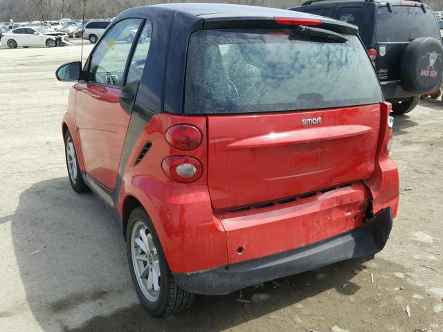 WMEEJ31X59K270022 - 2009 SMART FORTWO PUR RED photo 3