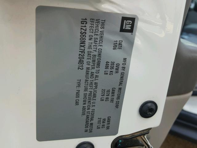 1G1ZS68NX7F204812 - 2007 CHEVROLET MALIBU MAX 白色 照片 10