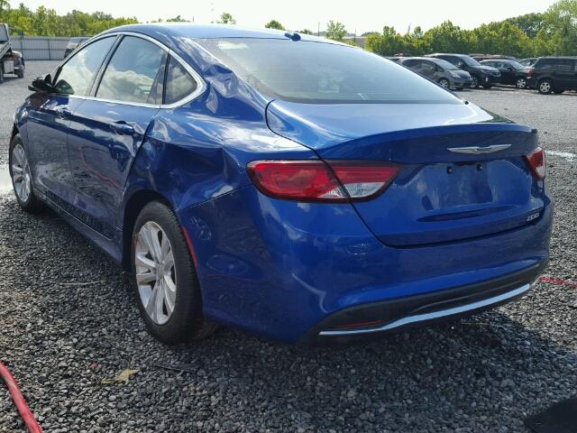 1C3CCCAB1FN732272 - 2015 CHRYSLER 200 LIMITE BLUE photo 3