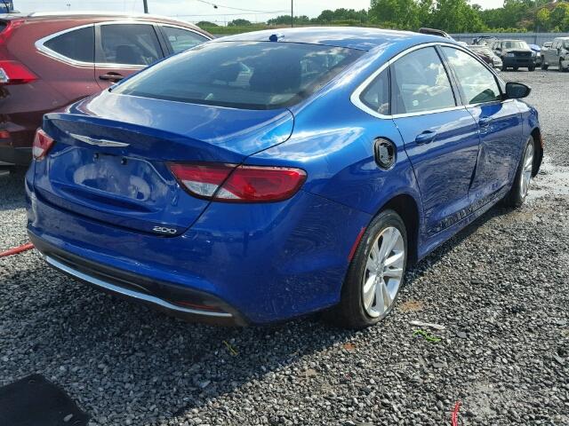 1C3CCCAB1FN732272 - 2015 CHRYSLER 200 LIMITE BLUE photo 4