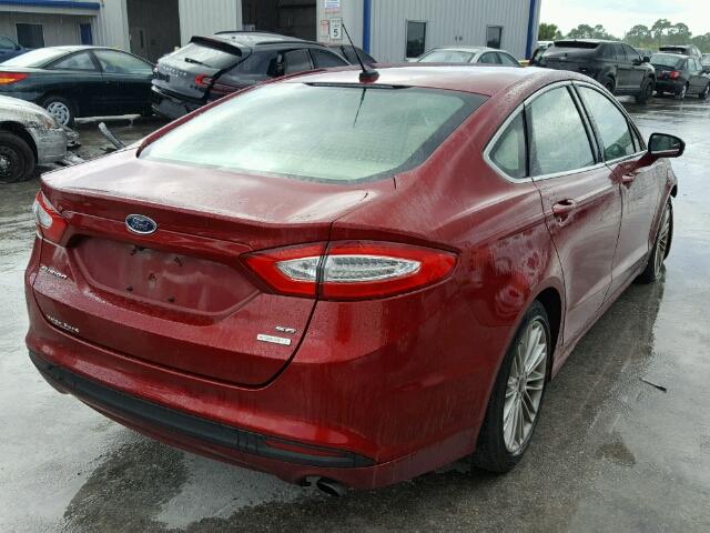 3FA6P0HD4ER252196 - 2014 FORD FUSION SE BURGUNDY photo 4