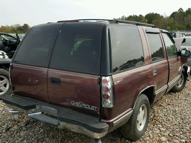 1GNEC13RXVJ353500 - 1997 CHEVROLET TAHOE C150 BURGUNDY photo 4