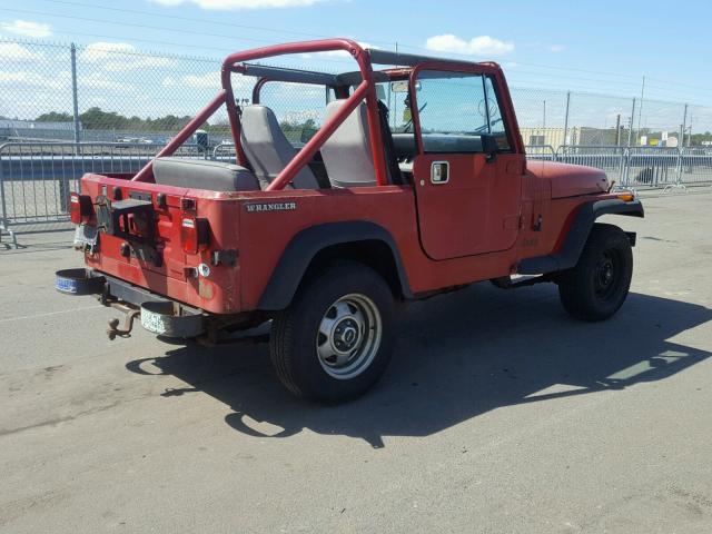 2BCHV81S1JB531969 - 1988 JEEP WRANGLER S RED photo 4