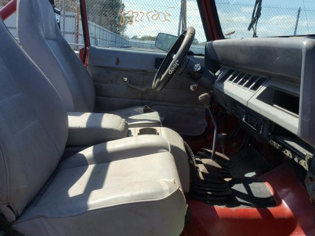 2BCHV81S1JB531969 - 1988 JEEP WRANGLER S RED photo 5